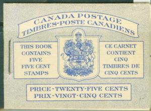 CANADA Scott 336a Beaver Booklet 1954