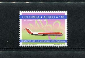 Colombia C855, MNH, Airplane McDonnell Douglas 1992. x23565