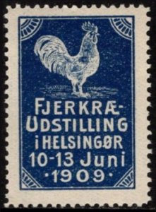 1909 Denmark Poster Stamp Poultry Exhibition Helsingør June 10-13 MNH