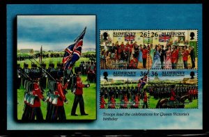 Alderney Sc 160b 2000 26 & 36p Troopsm Marching stamp booklet pane of  mint NH