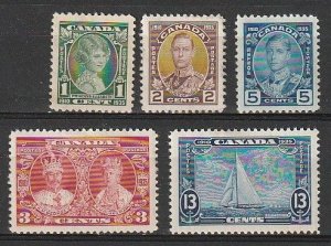 1935 Coronation Issue Complete   Sc# 211-216  FVF Mint