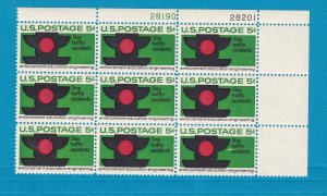 US 1272 MNH PLATE BLOCK OF 9 EFO - BOTTOM RIGHT MISINKED.  NOT A SCRATCHED STAMP