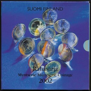 2002 Finlandia divisionale 8 monete FDC