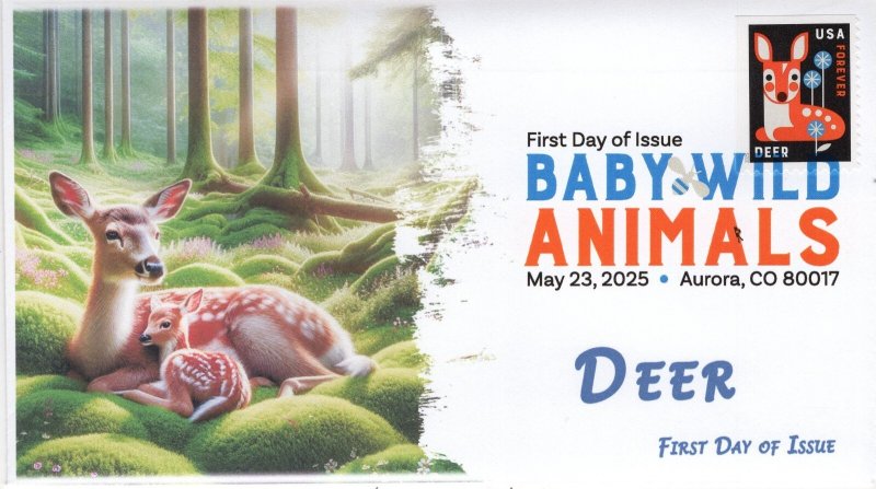 6006-6015, Wild Baby Animals, complete set (10 Cover) DCP, First Day Covers