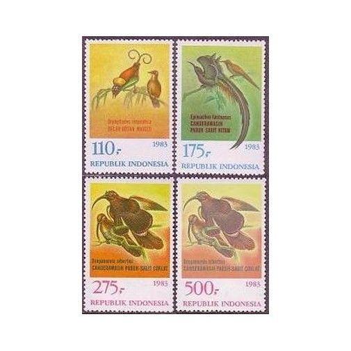 Indonesia 1210-1213,1213a,MNH.Michel 1120-1123,Bl.53. Canderawasih birds,1983.