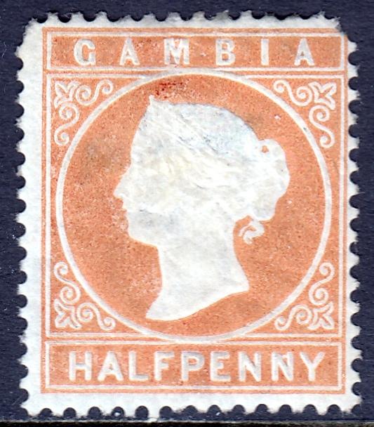 Gambia - Scott #5 - MH - CC Wmk. - Rounded corners at top - SCV $13.00