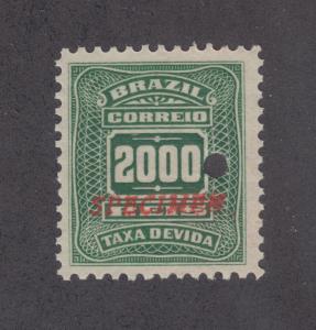 Brazil Sc J39 var MNH. 1906 2000r Postage Due w/ red SPECIMEN ovpt, VF 
