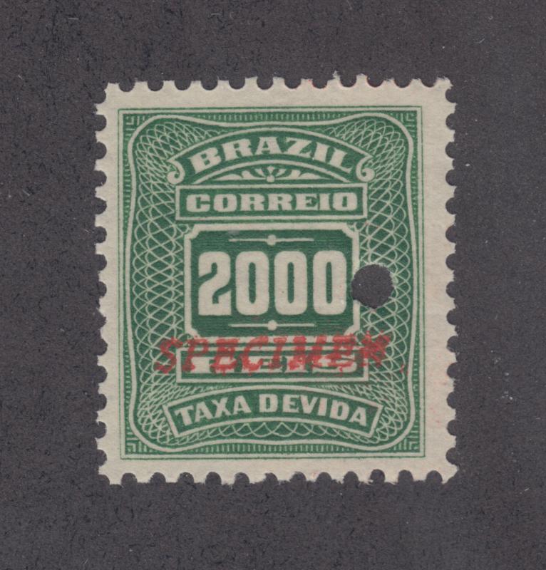 Brazil Sc J39 var MNH. 1906 2000r Postage Due w/ red SPECIMEN ovpt, VF