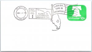 US SPECIAL EVENT PICTORIAL CANCEL COVER FLORIDA TOPS IN PHILATELY CLEARWATER 75