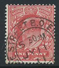 GB Edward VII SG 273 FU  Deep Rose Red Cancel JY 11 11