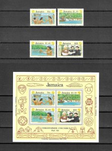 JAMAICA 1991 SG 802/5 + MS 806 MNH Cat £18.50