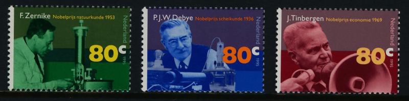 Netherlands 892-4 MNH Nobel Prize Winners, Zernike, Debye, Tinbergen