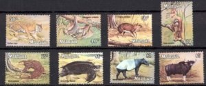 MALAYSIA 1979 ANIMALS 8V MNHOG DEFINITIVE SERIES (WITH WATERMARK) POST FRESH