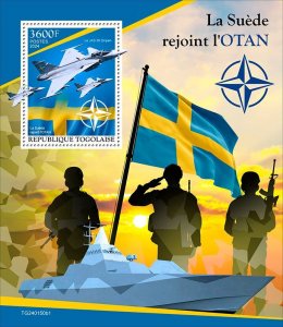 TOGO - 2024 - Sweden Joins NATO - Perf Souv Sheet - Mint Never Hinged