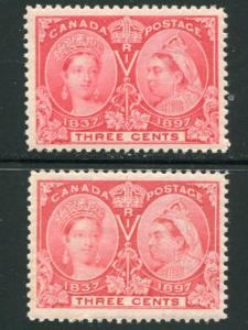 Canada #53,53i  Superb  Mint  NH