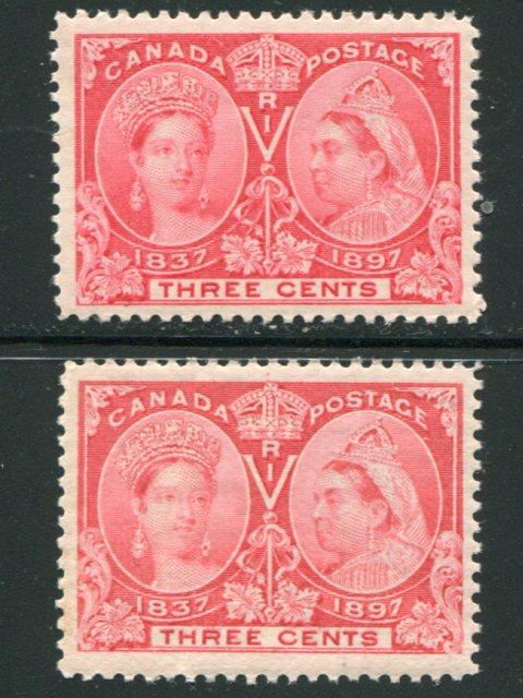 Canada #53,53i  Superb  Mint  NH