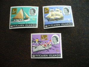Stamps - Pitcain Islands - Scott# 72-74 - Mint Never Hinged Part Set of 3 Stamps