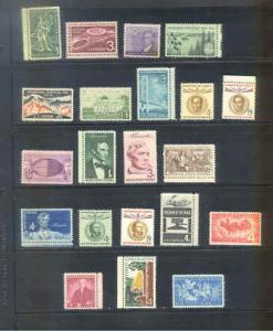 US 1958 Commemoratives Year Set with 21 Stamps MNH