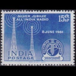 INDIA 1961 - Scott# 342 India Radio 25th. Set of 1 NH