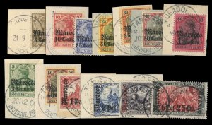 German Colonies, German Offices in Morocco #20-21 (Mi. 21-33) Cat€600, 1905...