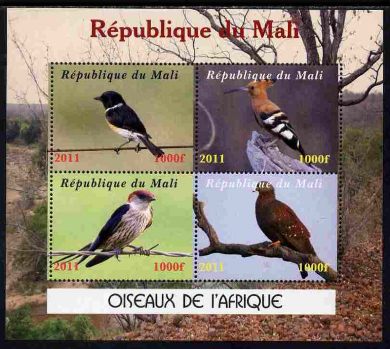 MALI - 2011 - Birds of Africa - Perf 4v Sheet - MNH - Private Issue