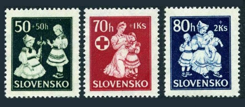 Slovakia B11-B12,MNH.Michel 112-114. National costumes,1943.Red Cross,welfare.