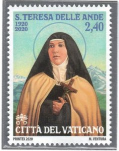 VATICAN CITY 2020 St. Teresa of Jesus of Los Andes; Scott 1741; MNH