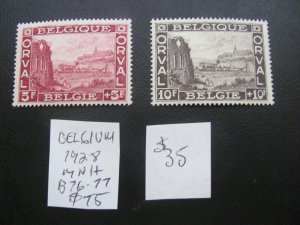 BELGIUM 1928 MNH  SC B76-77 SET XF $75 (152)