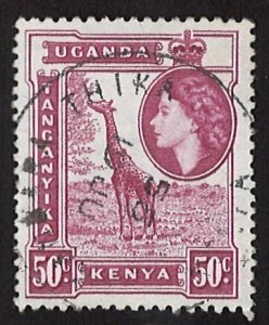 1954 Queen Elizabeth II 50с Uganda Kenya Tanganyika (LL-101)