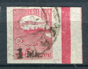 ESTONIA; 1919 early Pictorial Imperf issue fine used 35p. POSTMARK value