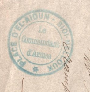 France Colonies MOROCCO Cover Military *PLACE D'EL AIOUN SIDI-MELLOUK* 1913 KS15