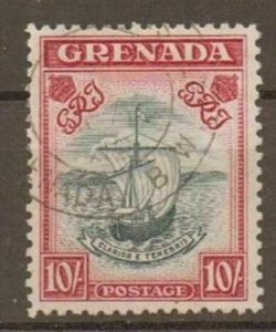 GRENADA SG163c 1943 10/= SLATE-BLUE & BRIGHT CARMINE p12 USED MADAM JOSEPH