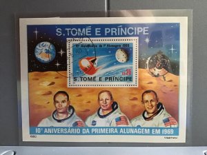 S.Tome E Principe Space Moon Landing 1969  stamp sheet R25251