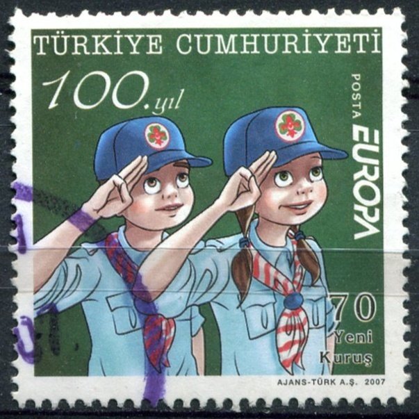 Turkey Sc#3048 Used, 70k multi, Europa (C.E.P.T.) 2007 - Scouting (2007)