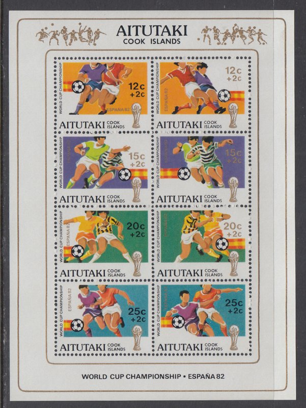 Aitutaki B38 Soccer Souvenir Sheet MNH VF