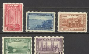 Canada Sc# 241-245 MH 1938 10c-$1 Pictorial Issue