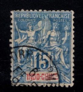 French Indo-China Scott 10 Used 1892 Navigation &Commerce  on quadrille paper