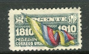 COLOMBIA; PRIVATE LOCAL POST Company issue 1903 Medellin Flag used