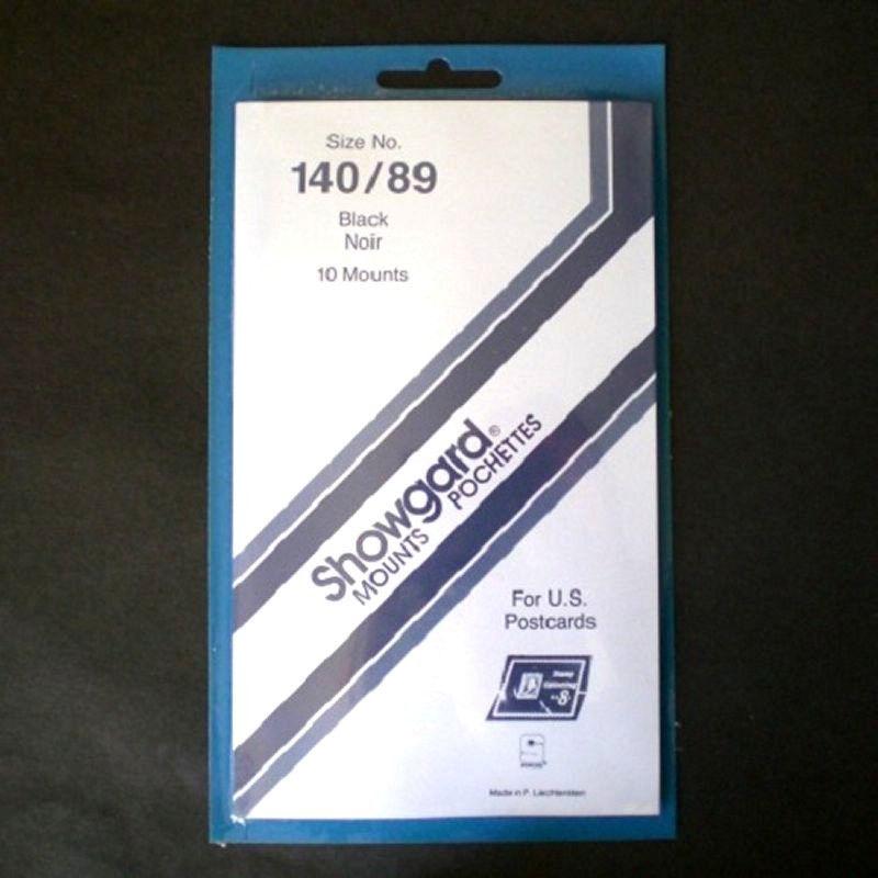 Showgard Stamp Mount 140/89mm - BLACK - Pk of 10 (140x89 140 mm) Postcard PRECUT