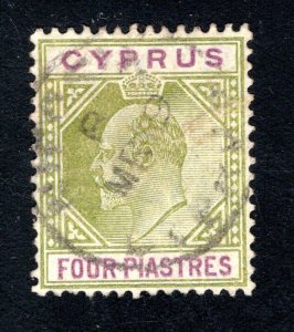 Cyprus, SC# 54,   VF, Used, King Edward VII,  CV $20.00  .......1580058