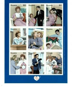 Guyana - 2000 - I Love Lucy - Sheet of Nine - MNH