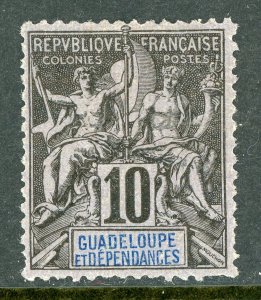 Guadeloupe 1892 French Colony 10¢ Scott #32 Mint H138