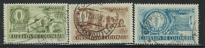 Colombia 670-72 Used 1957 issues (an5760)