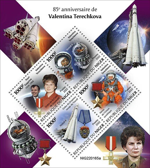 NIGER - 2022 - Valentina Tereshkova - Perf 4v Sheet - Mint Never Hinged