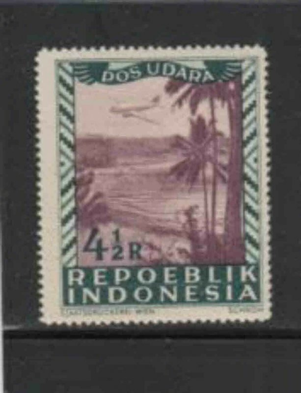 INDONESIA #C27 1949 4 1/2r AIRPLANE MINT VF NH O.G