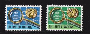 UN - NY # 278-279, Postal Admin. Anniv, LH