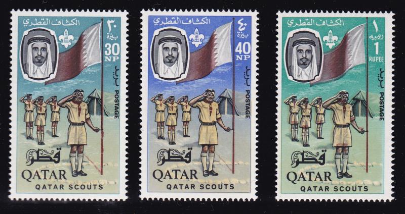 Qatar 1965 Boy Scouts Complete (8) Post Office Fresh (**) Sheik Ahmad & Emblem