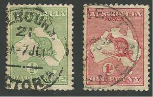 Australia  #1-2, Kangaroo & Map, Used**-