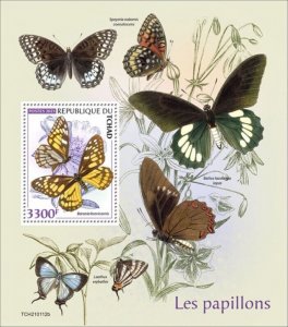 Chad - 2021 Short-horned Baronia Butterflies - Stamp Souvenir Sheet - TCH210112b