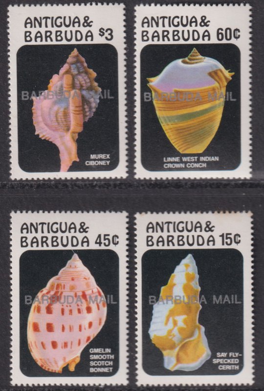 1986 Barbuda Conch Shells complete set of four MNH Sc# 813 / 816 CV $42.25